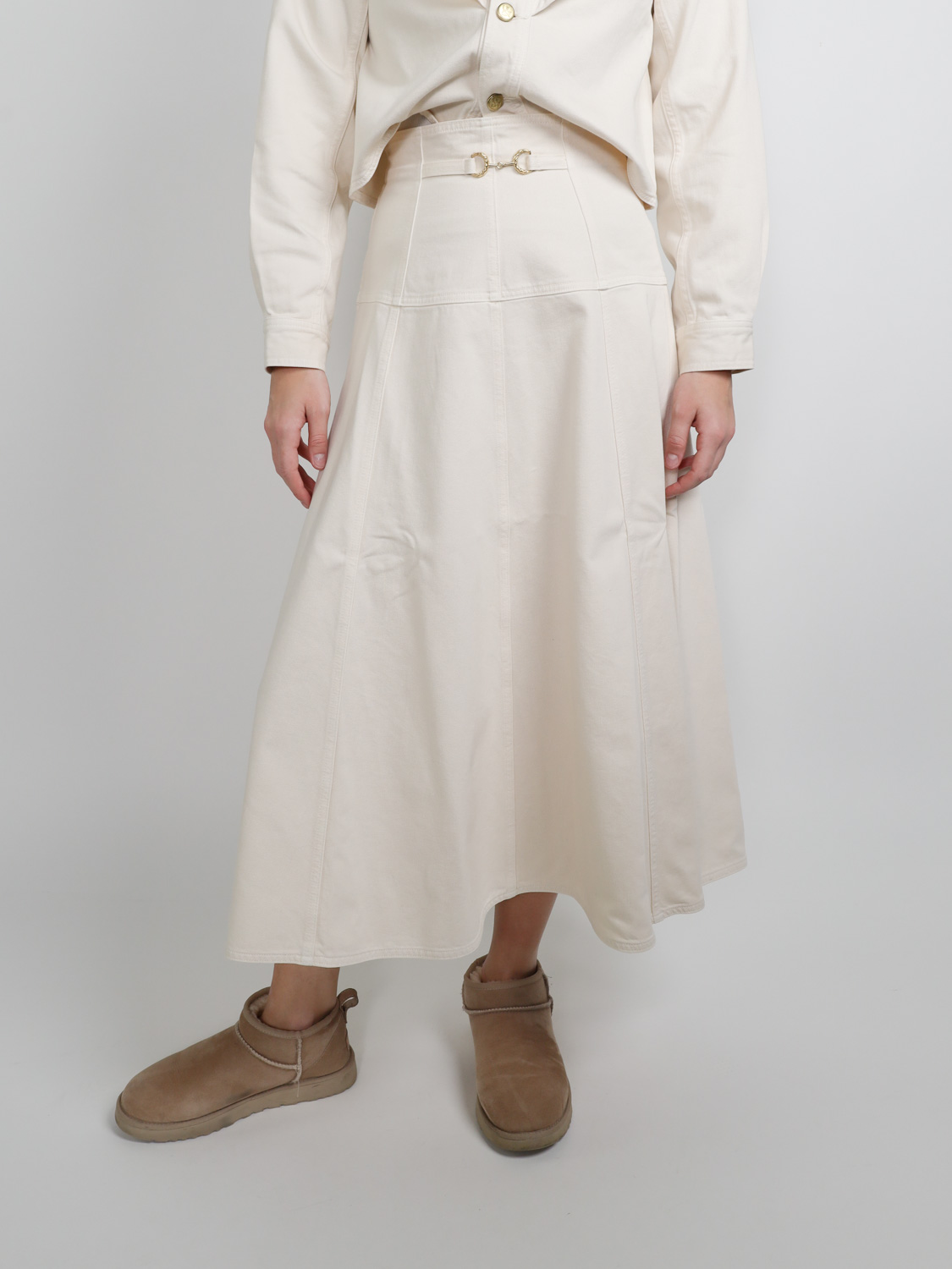 Ulla Johnson The Brigitte - Denim maxi skirt 36 creme Ulla Johnson The Brigitte - Denim maxi skirt 36 creme