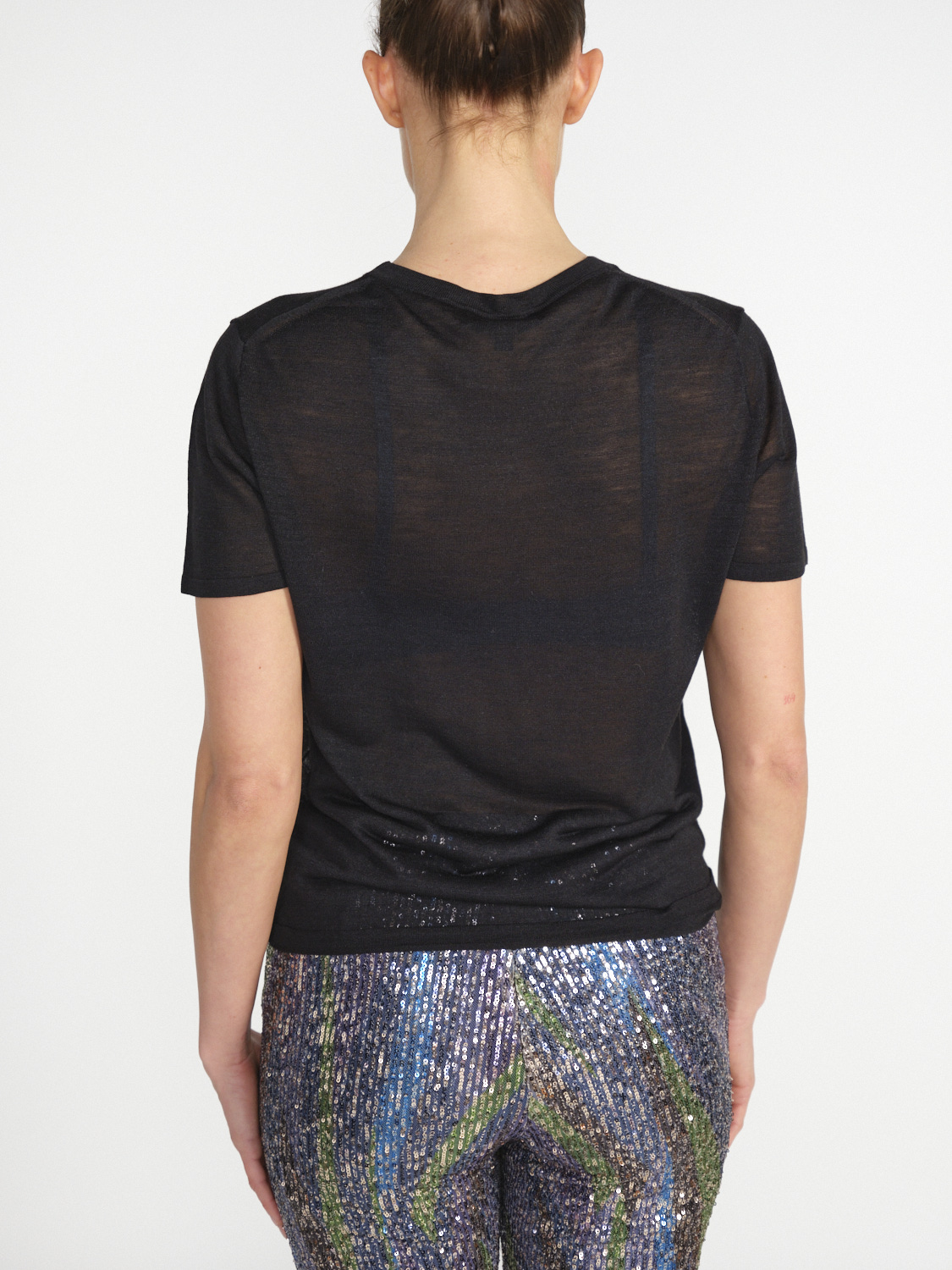 Nili Lotan Kimena – Slightly permeable silk shirt  black S