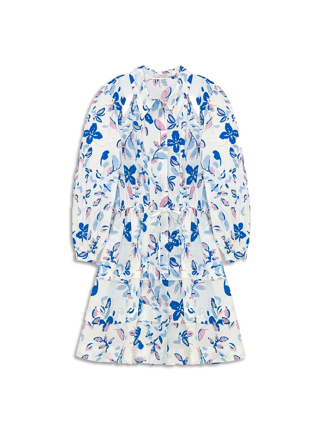Bold Flowers Dress - Dress with floral print and seersucker structure