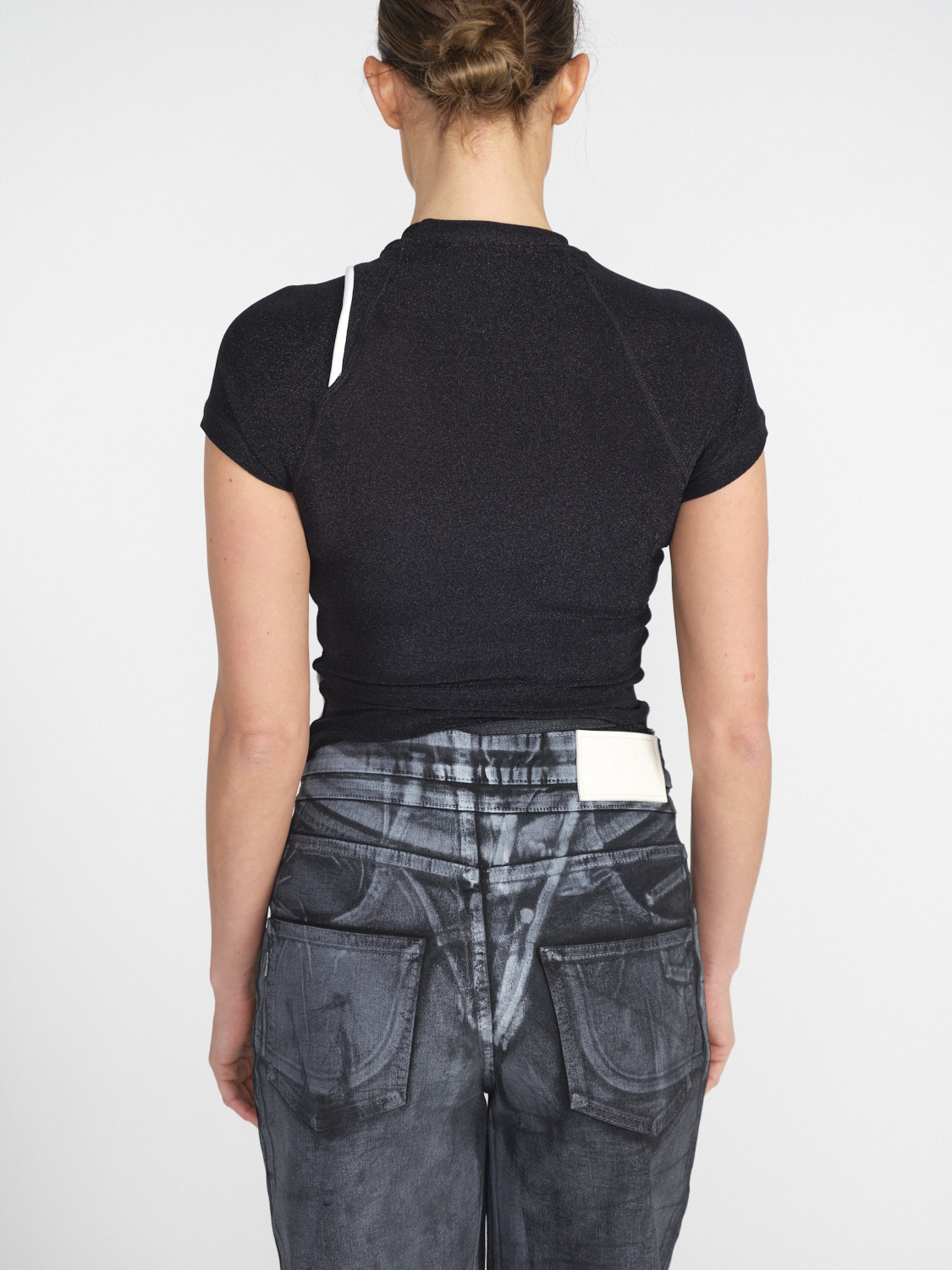 Ottolinger Camicia in lurex - Camicia elasticizzata con dettagli in lurex nero XS