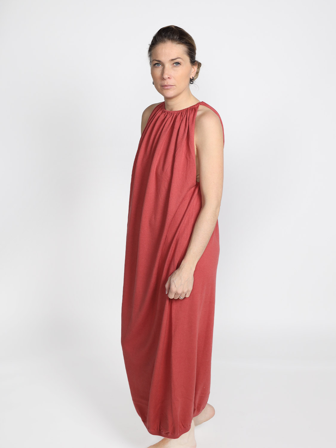 Frenckenberger Long draped midi dress  red M