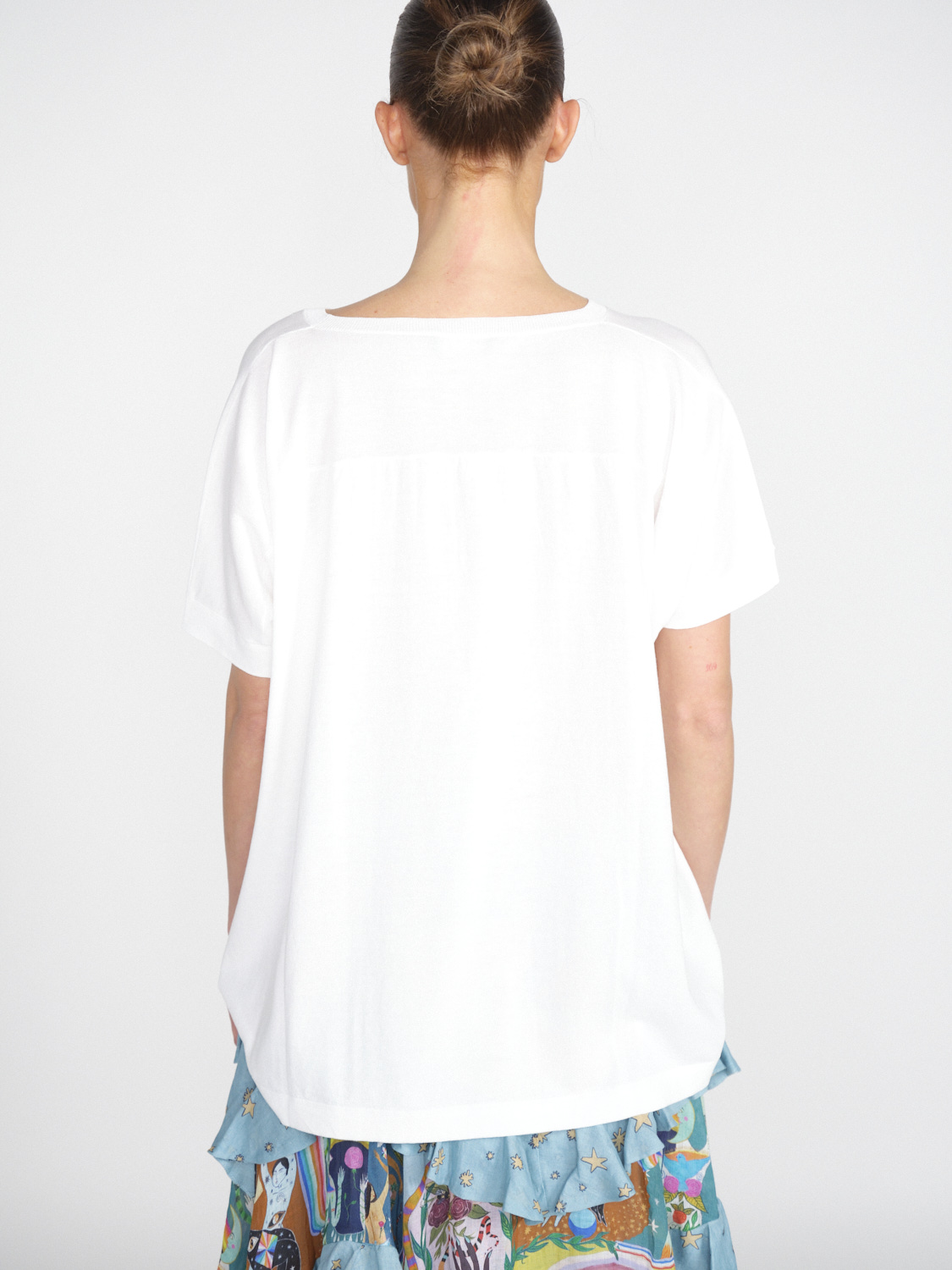 Roberto Collina T-shirt oversized en tricot fin de coton weiß S
