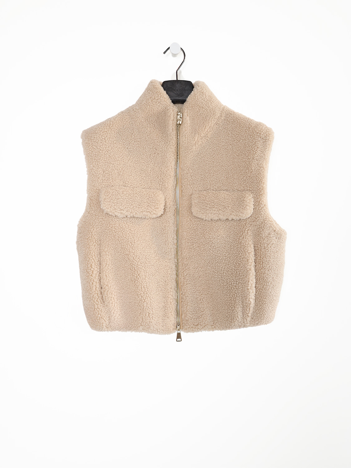 Betta Corradi Smanicato – Weste in Felloptik  beige S