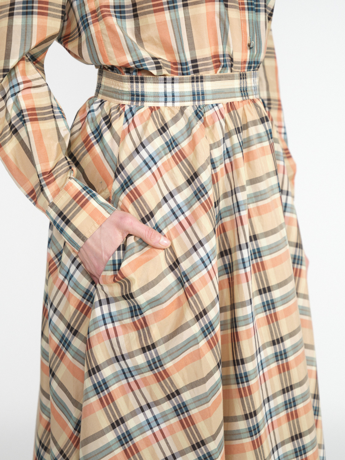 Ulla Johnson Anette Skirt – Karierter Maxirock aus Seiden-Baumwoll-Mix  multicolor 38
