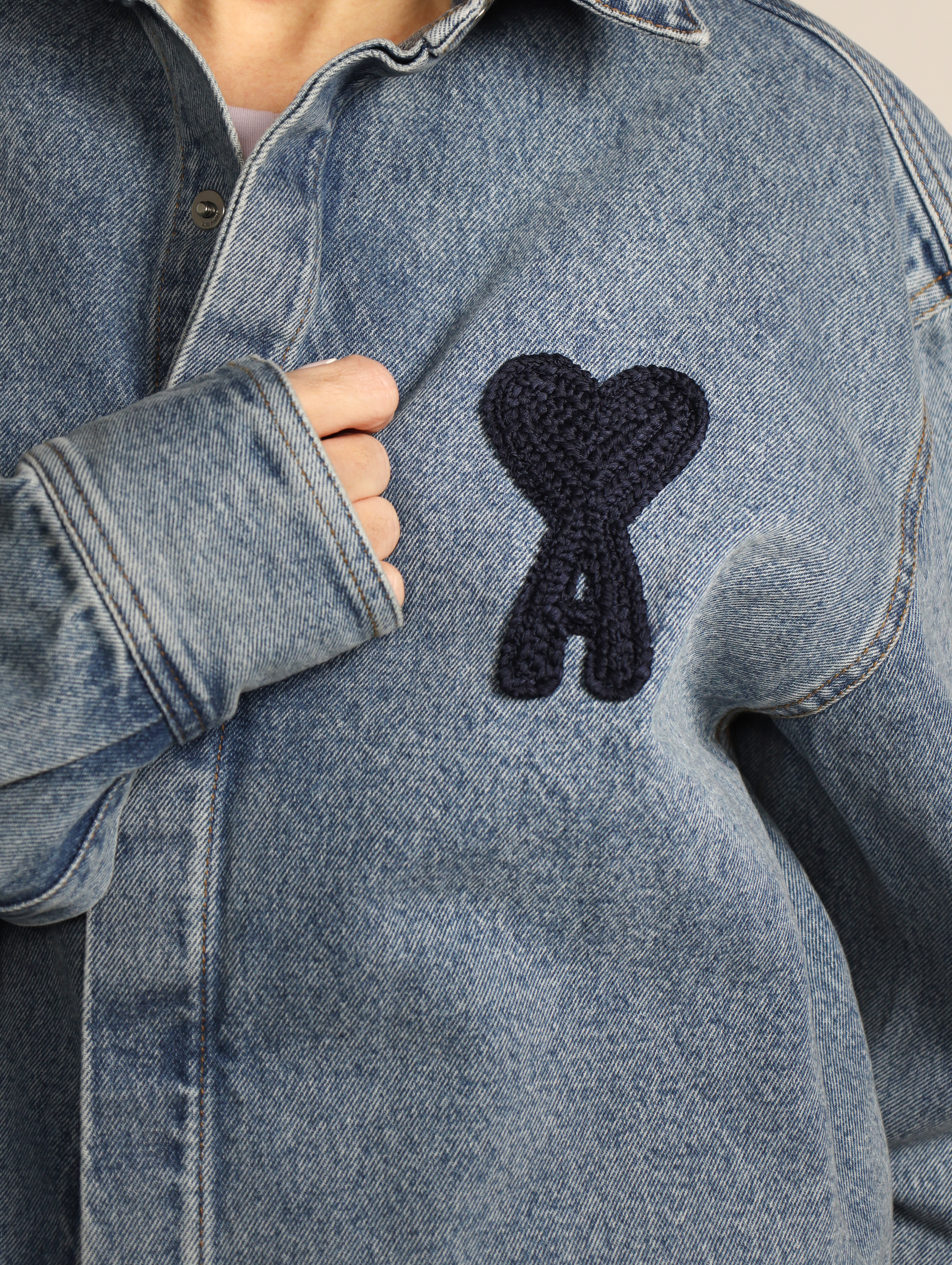 Ami Paris  Cropped denim shirt  blue M