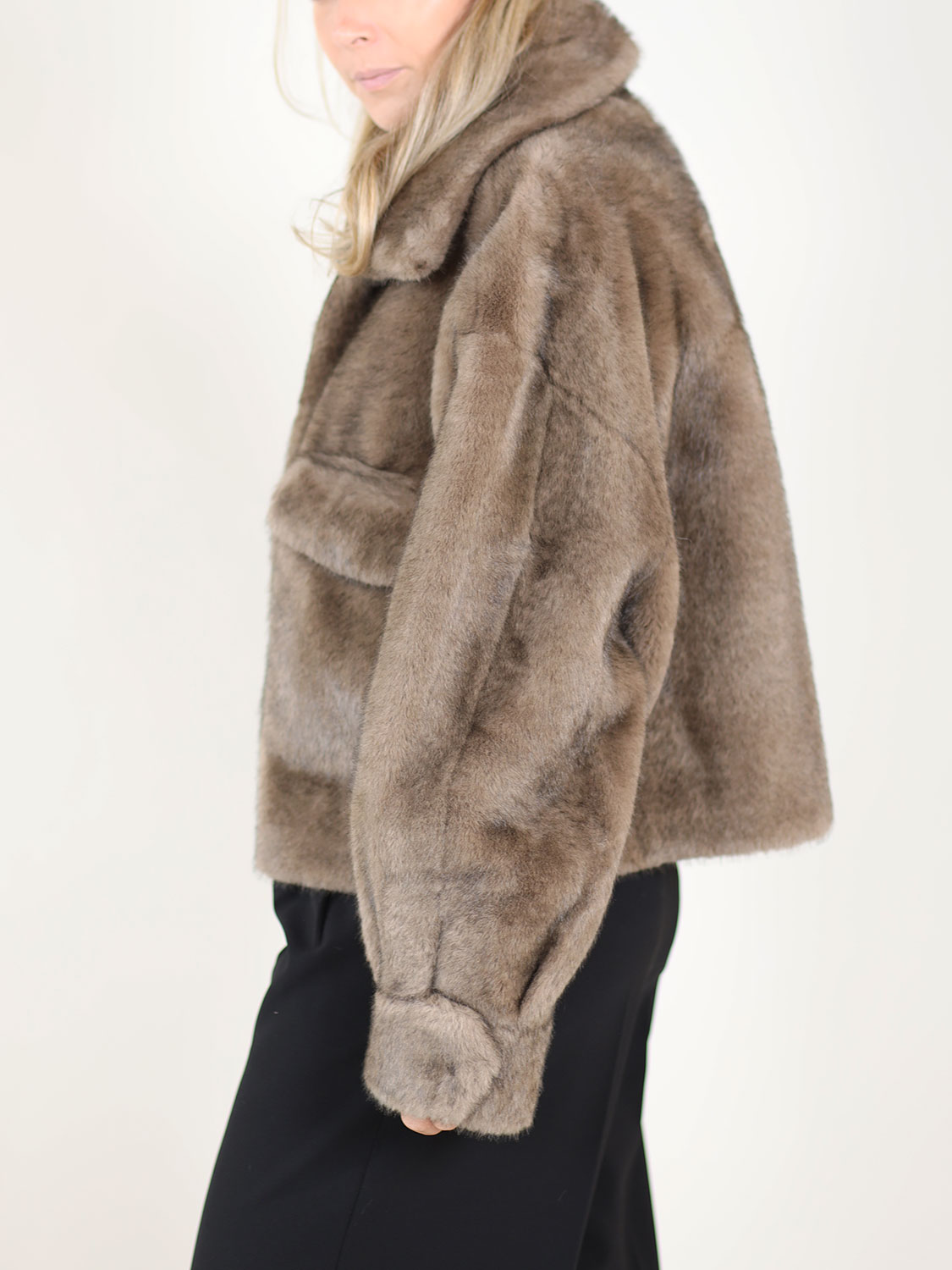 Betta Corradi Giacchino – Jacke in Felloptik   taupe XS