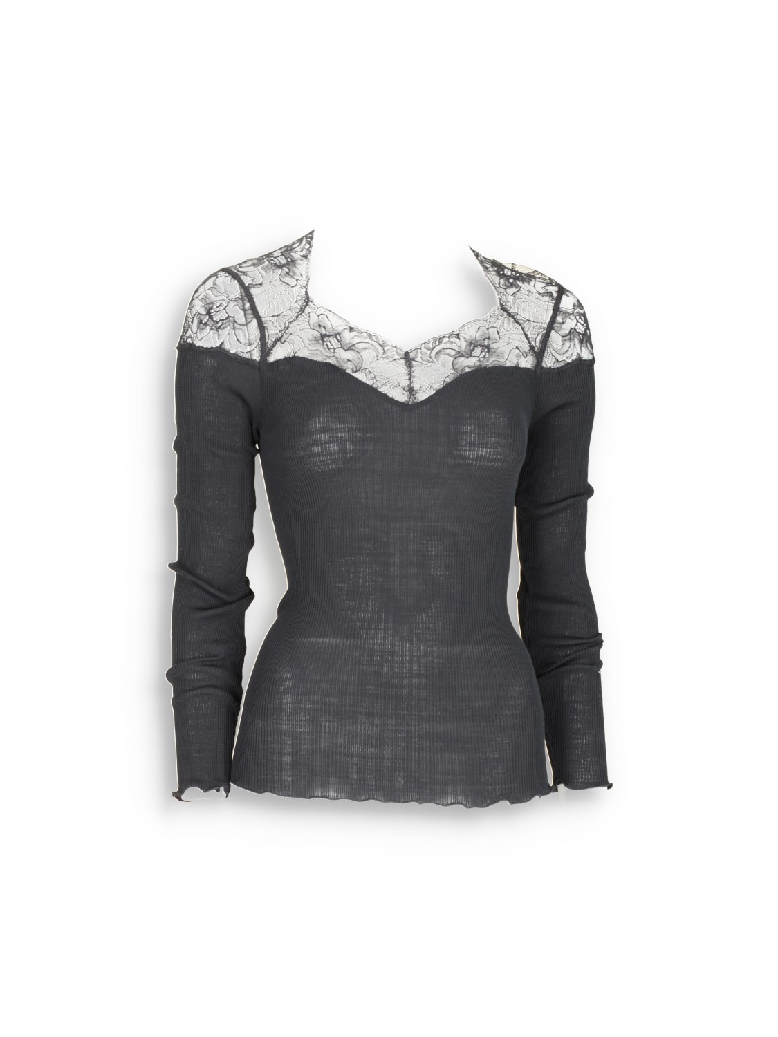 Balza - long sleeve top with lace details 