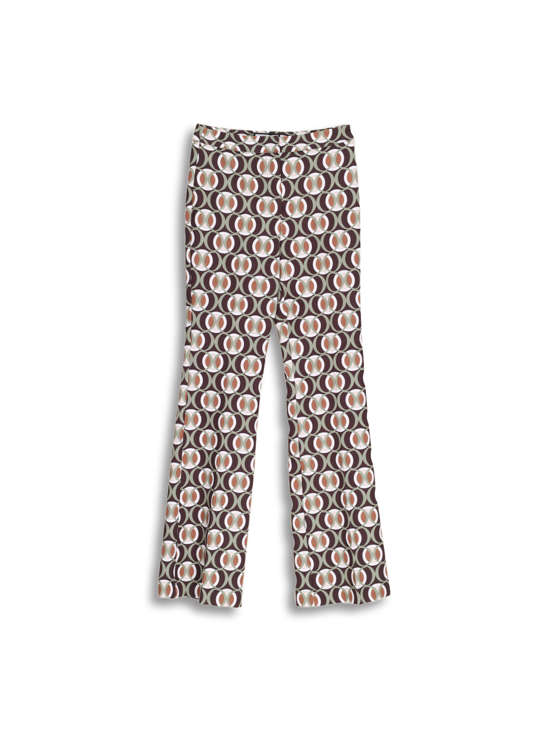 Flared pants with graphic pattern 