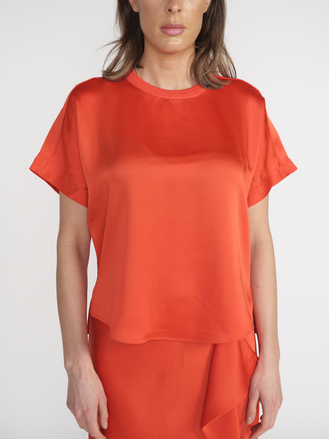 Simkhai Addy – T-Shirt mit gestricktem Rücken rot M