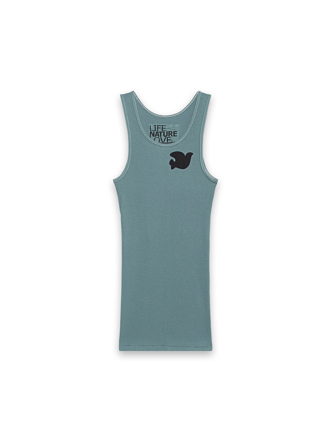 Ribbed tank top with back print 