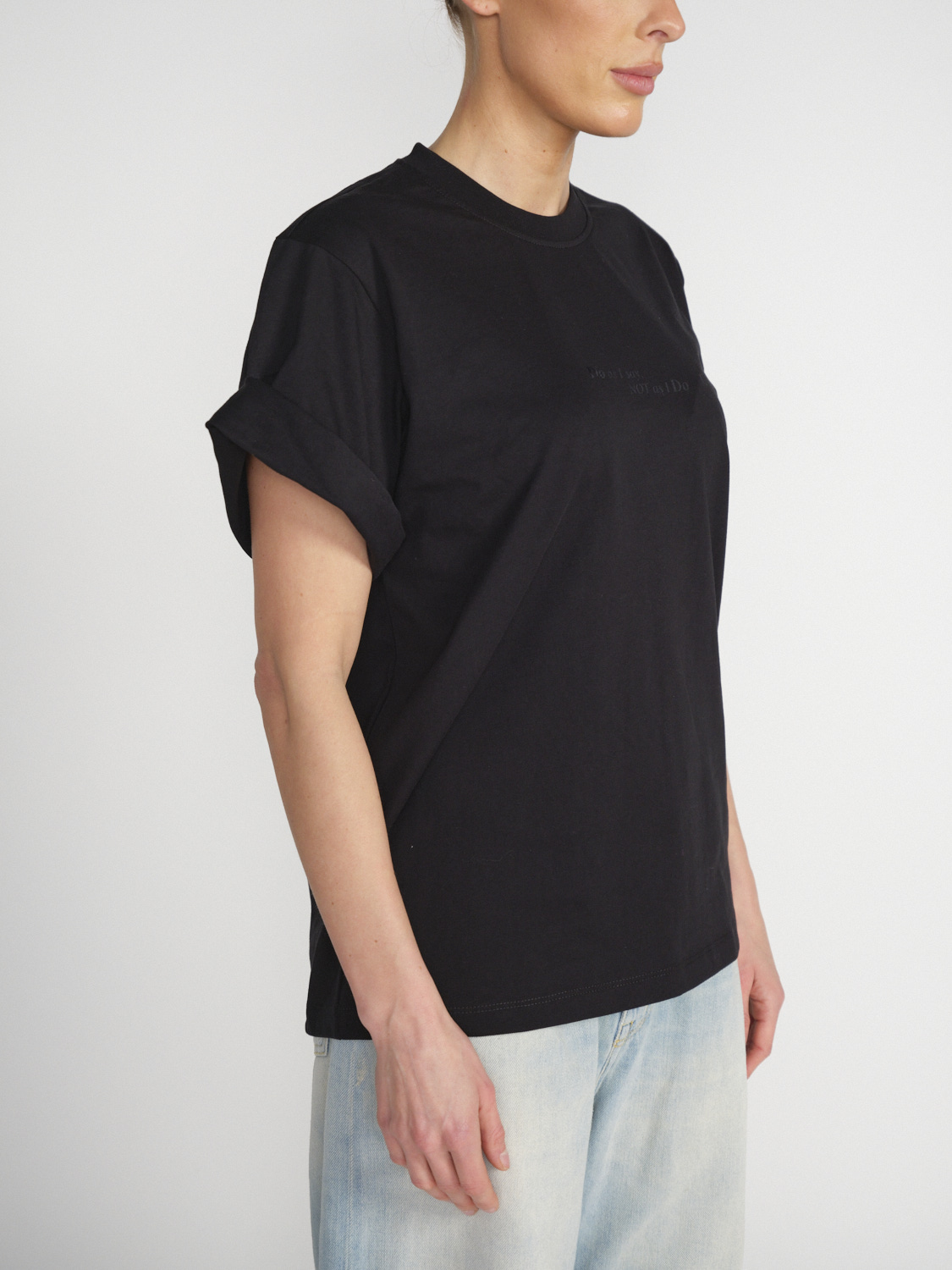 Victoria Beckham Slogan - T-shirt oversize in cotone   nero XS