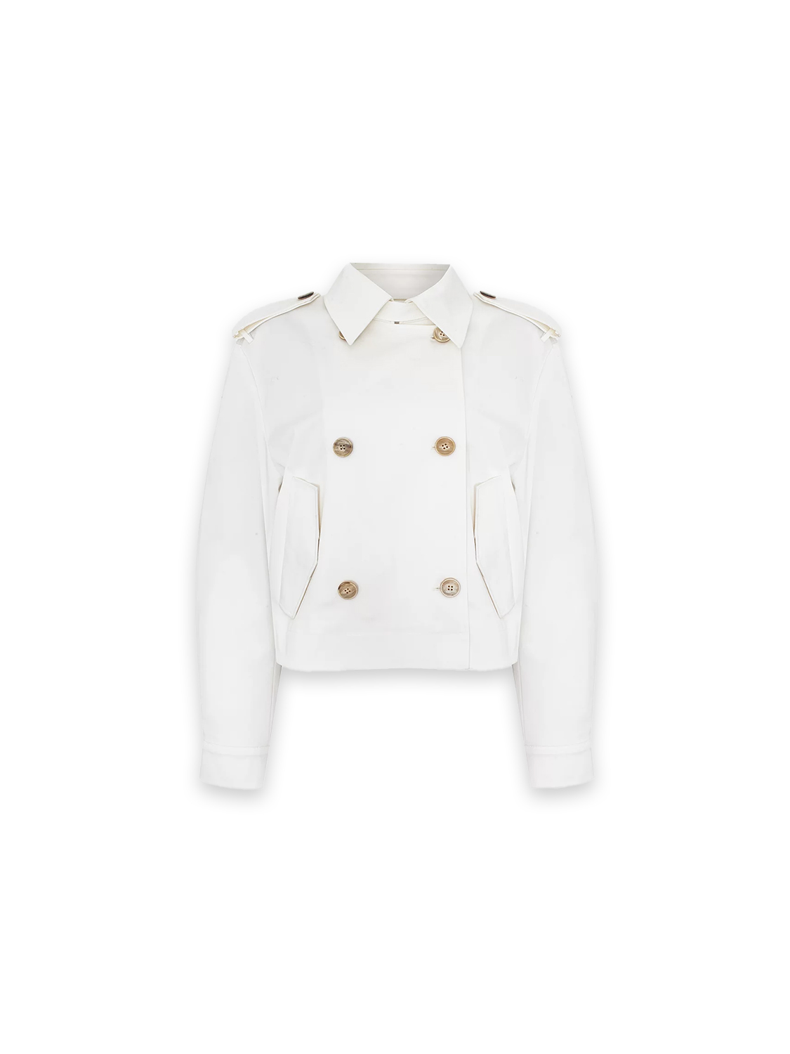 Finja Jacket - Short double-breasted trench jacket made of cotton drill 