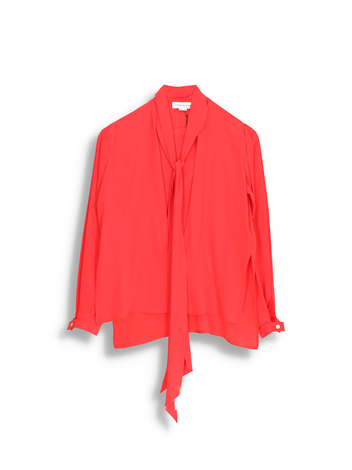 Scarf Neck - Long sleeved silk scarf blouse