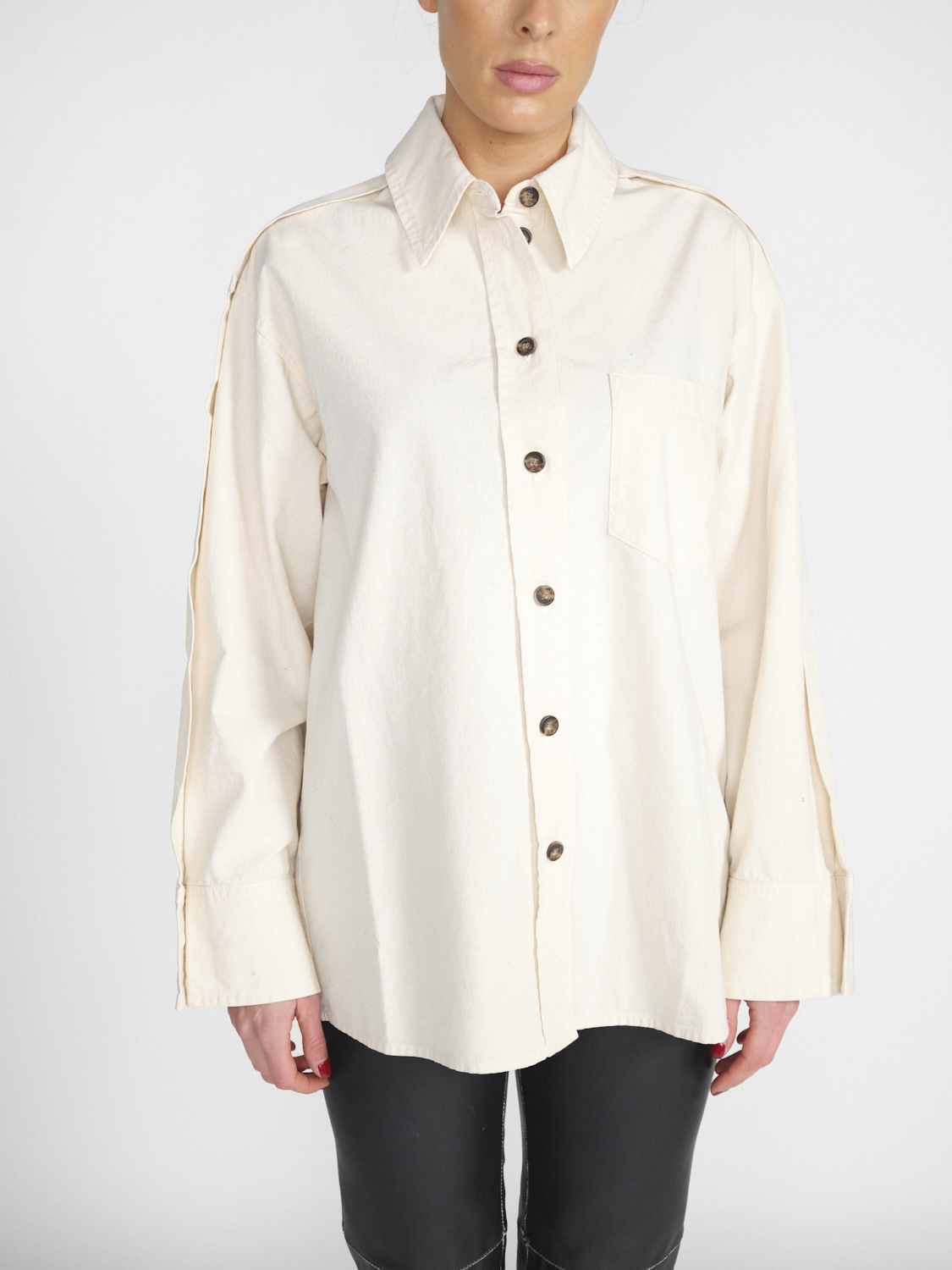 Victoria Beckham Oversized cotton shirt  beige 34