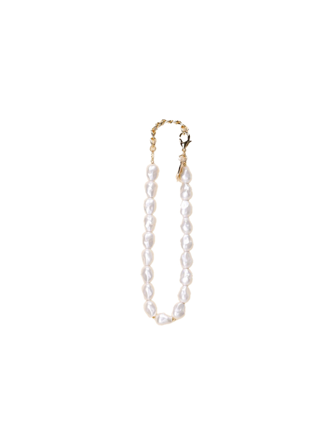 Vanessa Baroni Organic Pearl necklace with pendant  champagner One Size