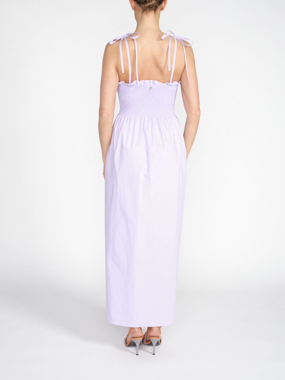 Dondup Maxi abito con top con lavorazione smocked   viola 36