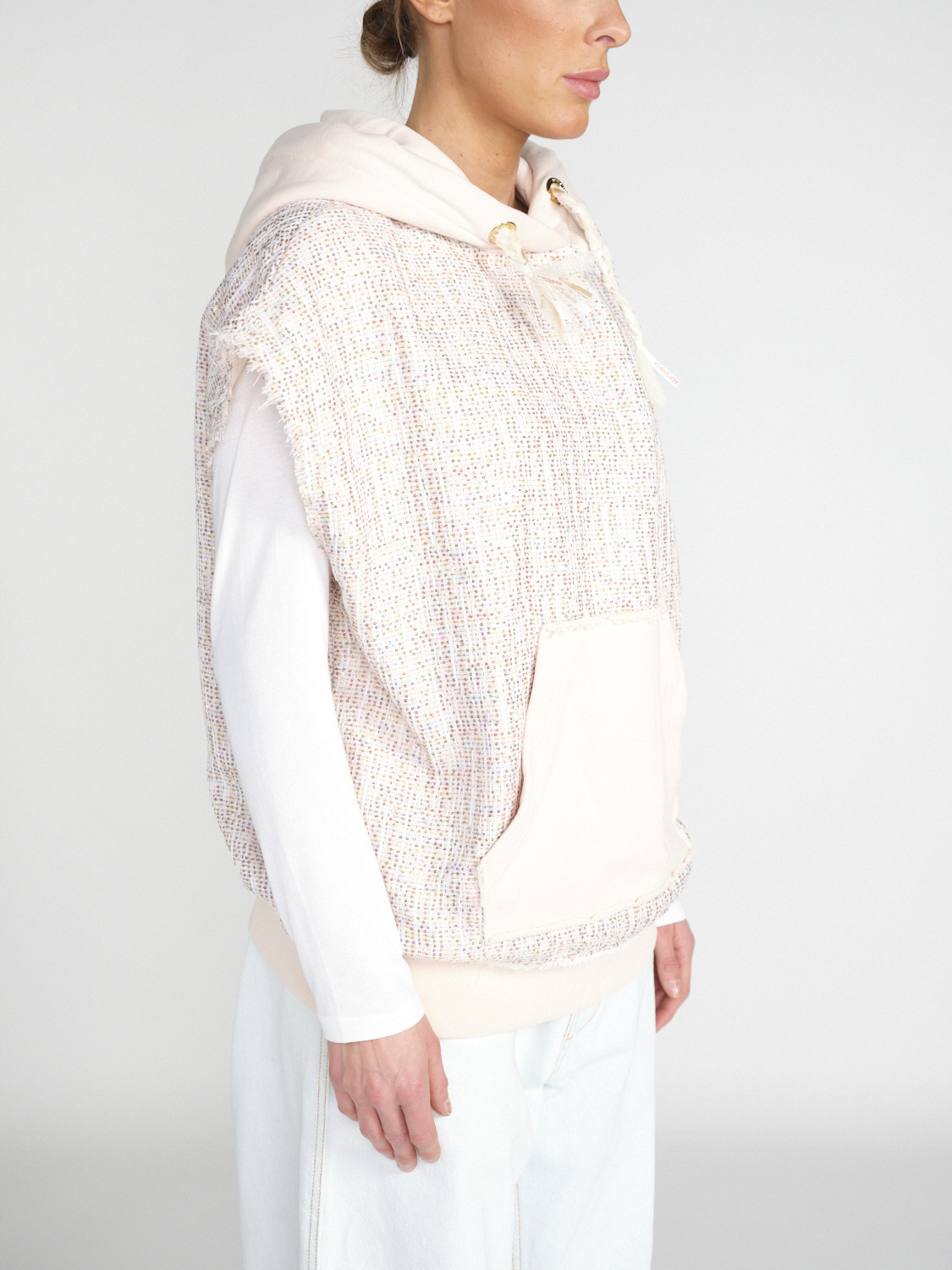 Khrisjoy Maglia oversize con paillettes   rosa XS/S