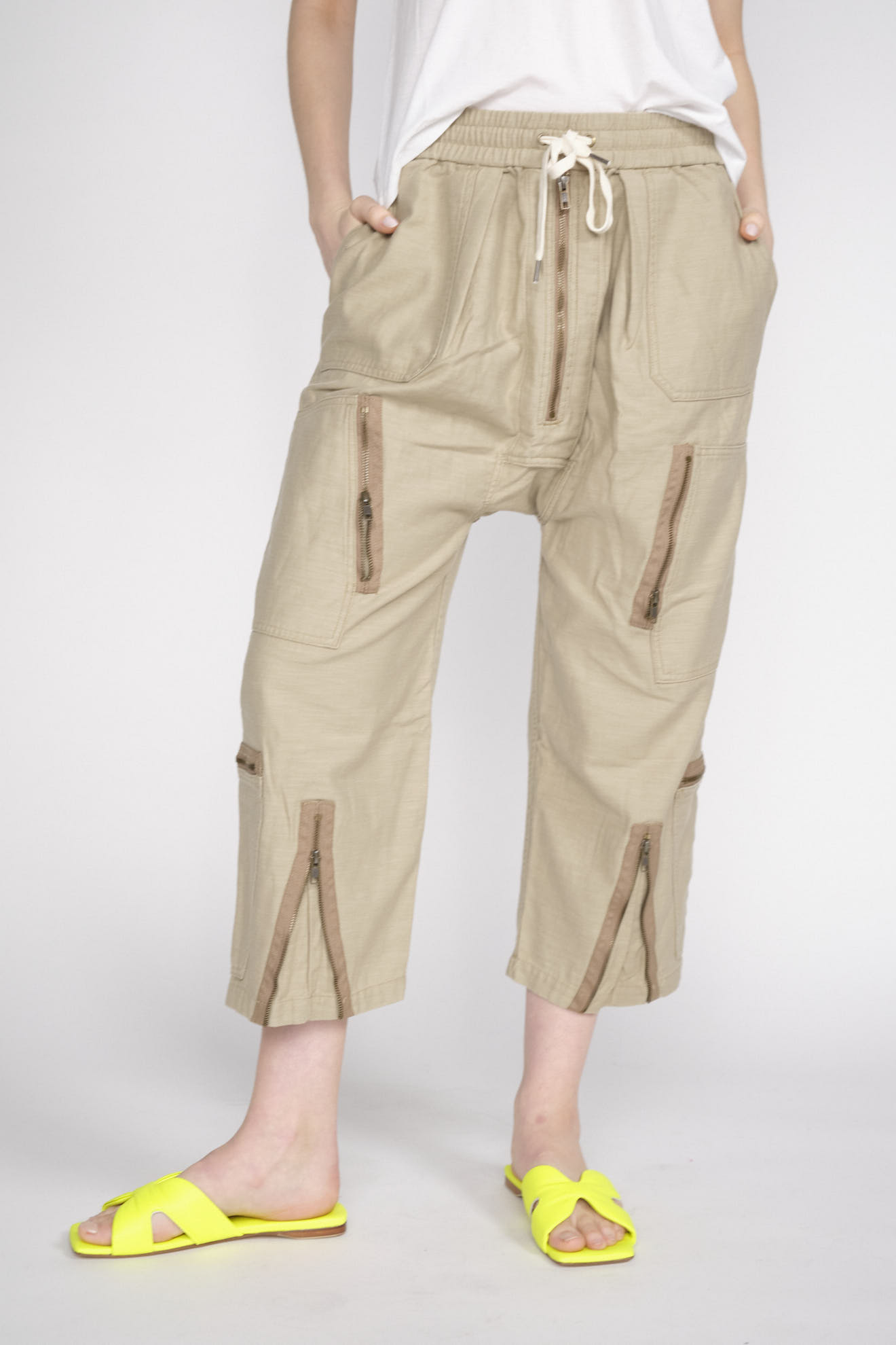 Flight Pant Pantaloni in cotone stile jogging con cavallo basso