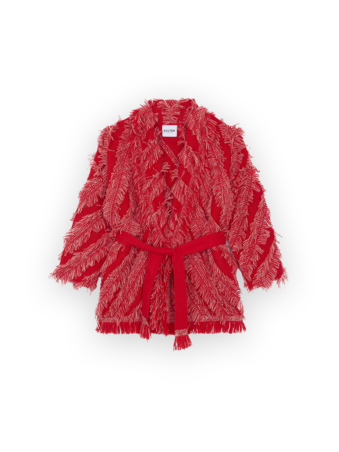 Kujten Miko - Strickjacke mit Fransen rot One Size