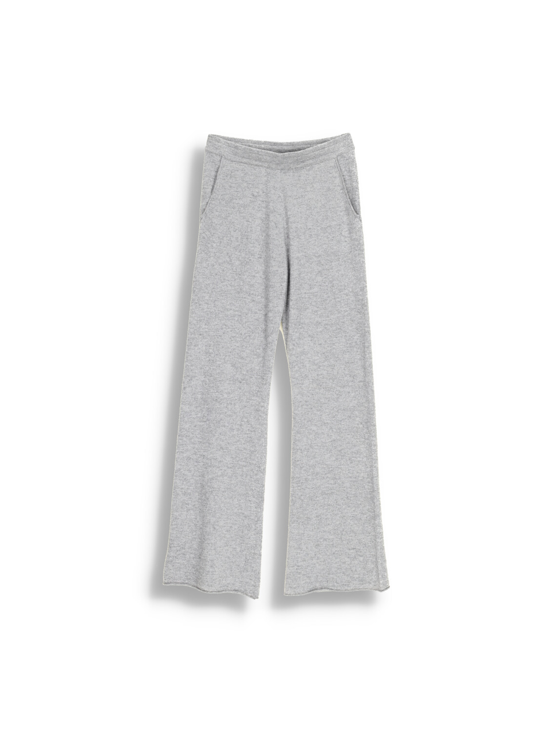 Fine knit flared wool and cashmere pants