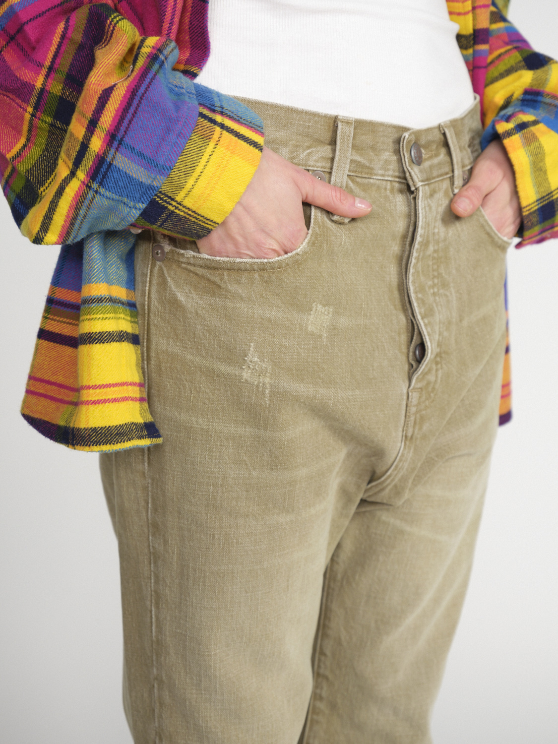 R13 Tailored Drop Jean – Locker geschnittene Jeans 	  verde 26