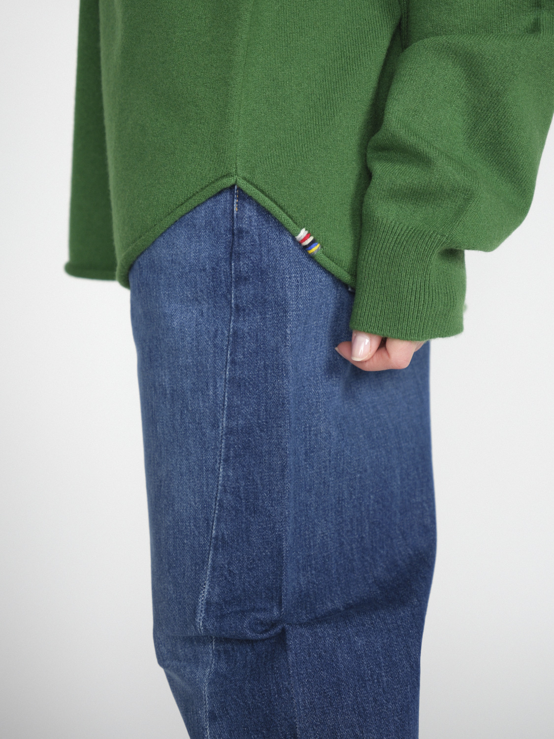 Extreme Cashmere N°35 Crew Hop - Maglia oversize in cashmere double-face   verde Taglia unica