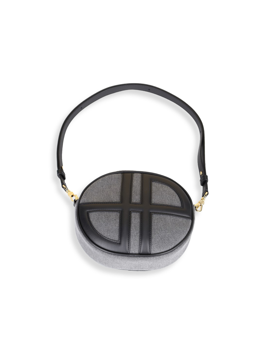 Leather-Mix-Shoulderbag - Logo shoulder bag made of leather and fabric 