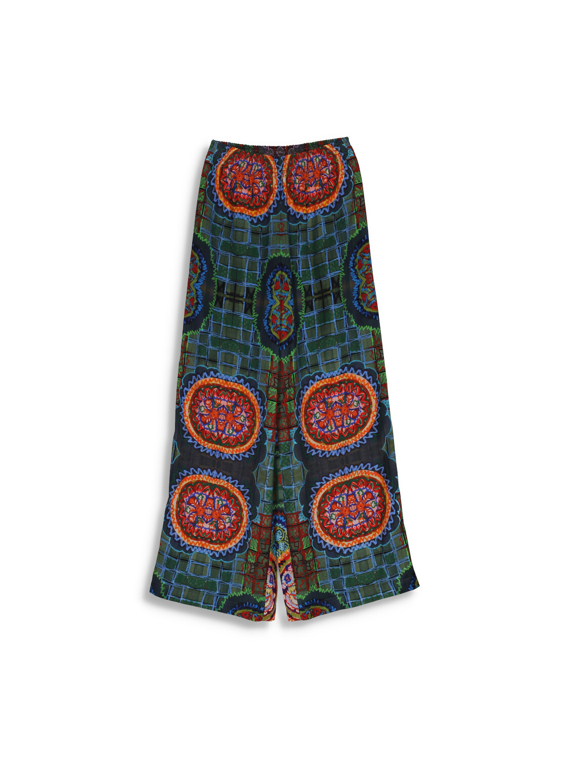Kipos Melina - Pants with multicolor design in silk