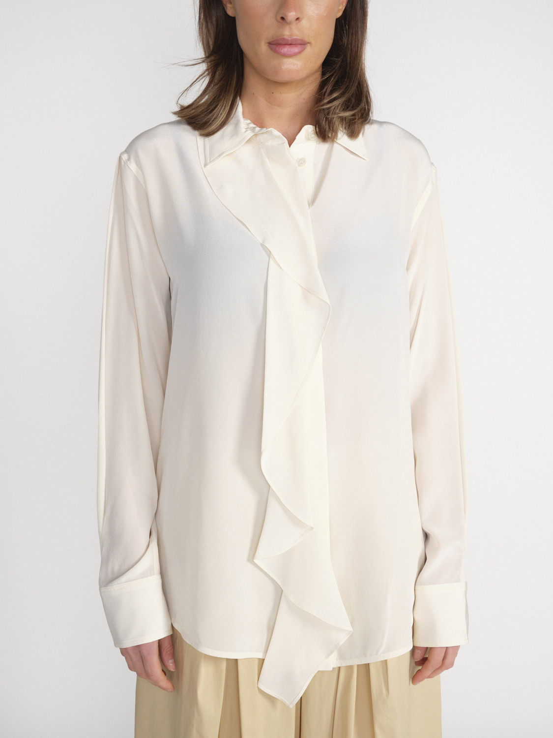 Victoria Beckham Bluse mit Rüschen Detail   beige 34