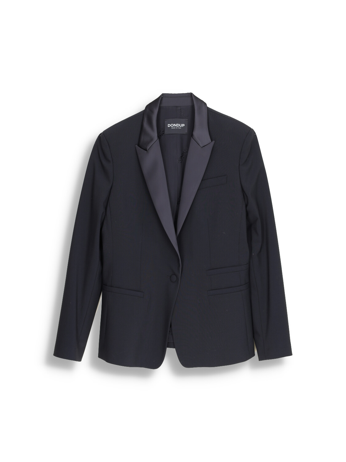 A classic blazer with reverse collar
