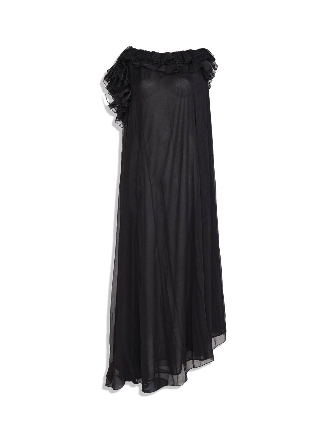 Claudine - midi dress with lace details and ruffles