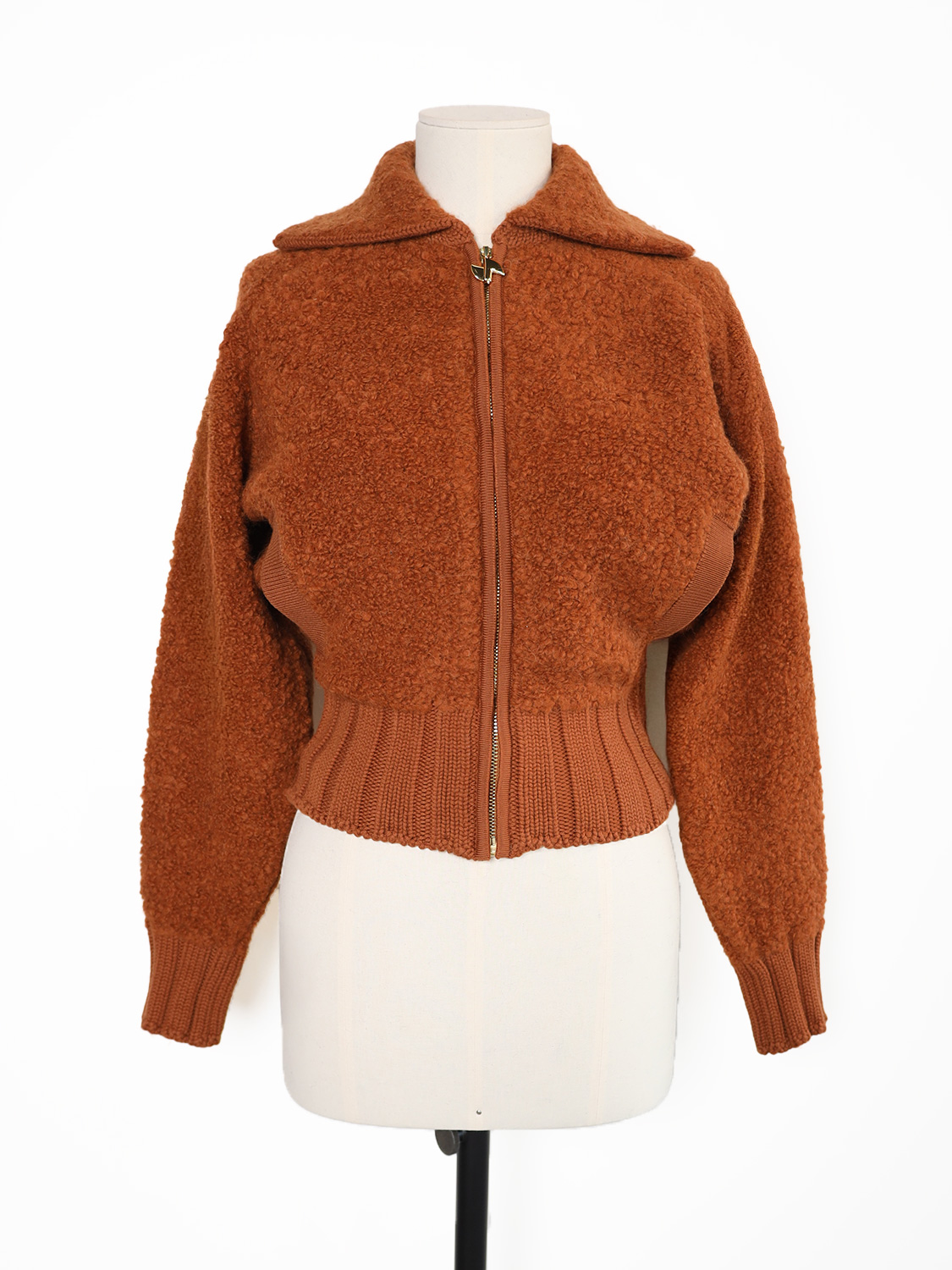 Boucle Zipped –Jacke in Bouclé-Optik 