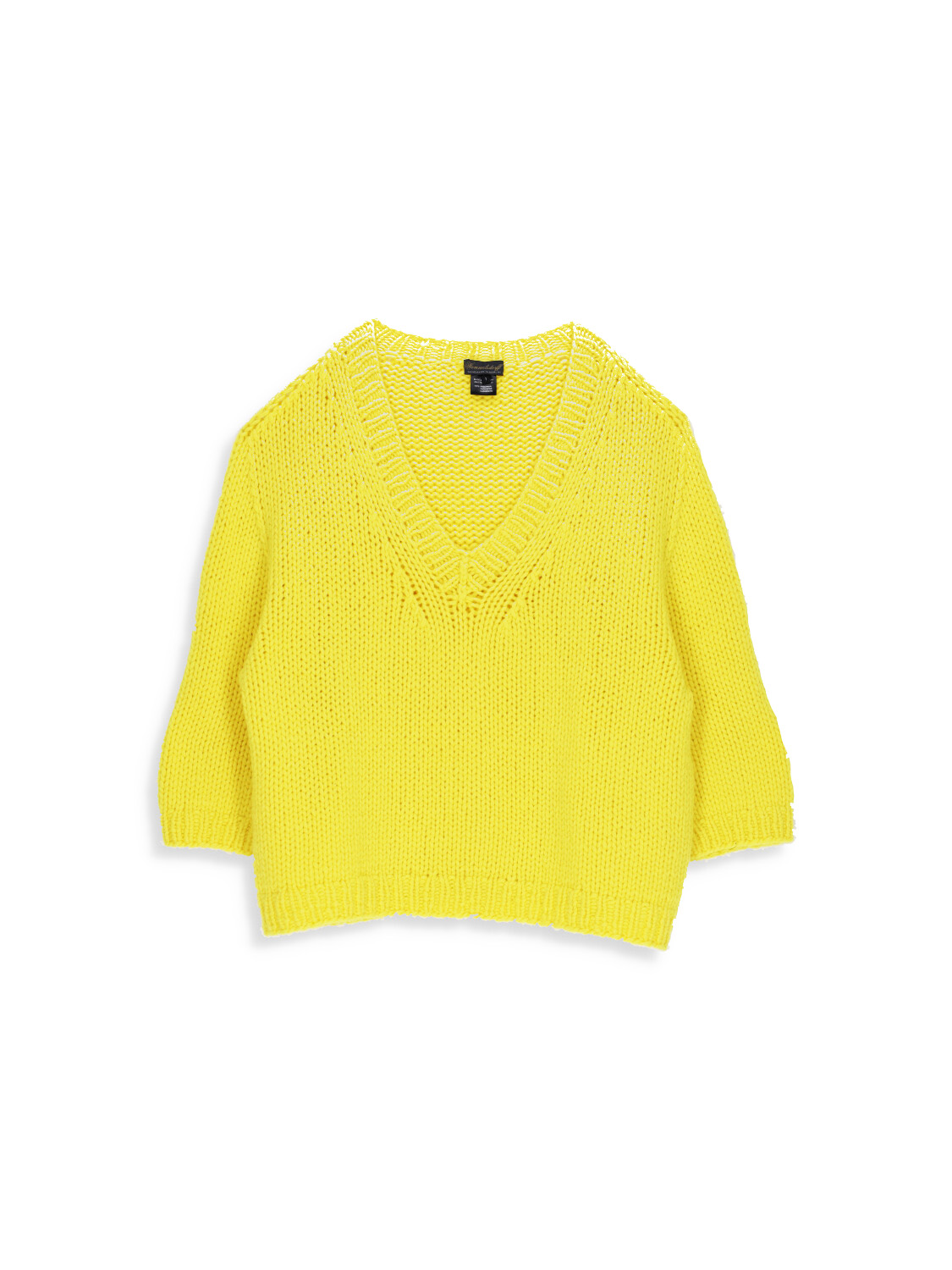 Wommelsdorff Dara - knitted sweater with V-neck in cashmere yellow One Size