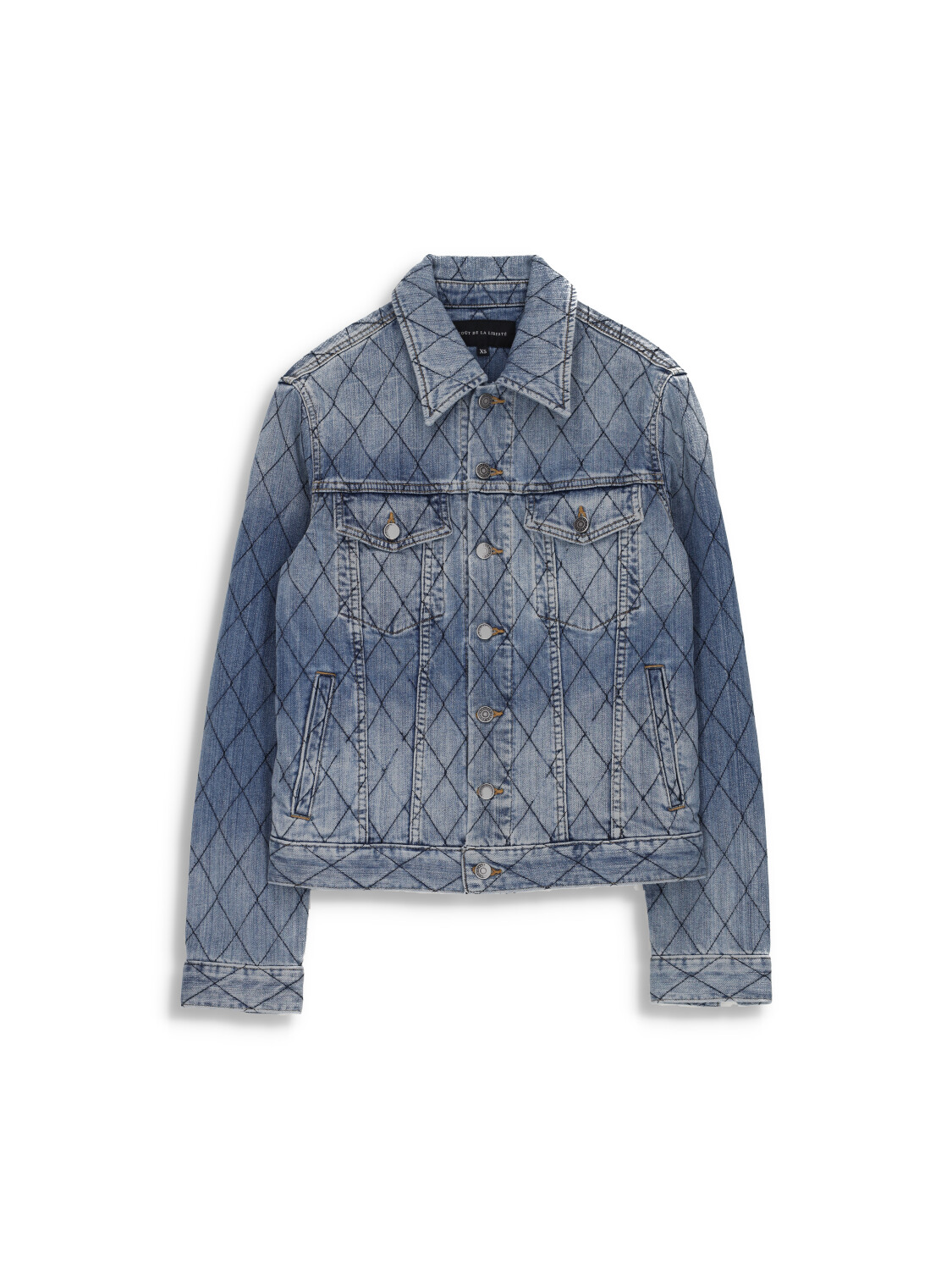 Johnny - denim jacket with diamond pattern and light wash