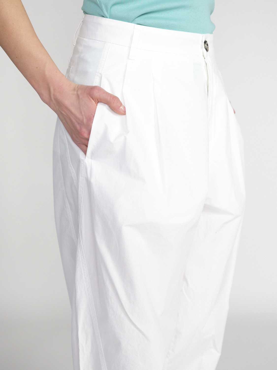 Darkpark Phebe oversized cotton wide leg trousers  white XS/S