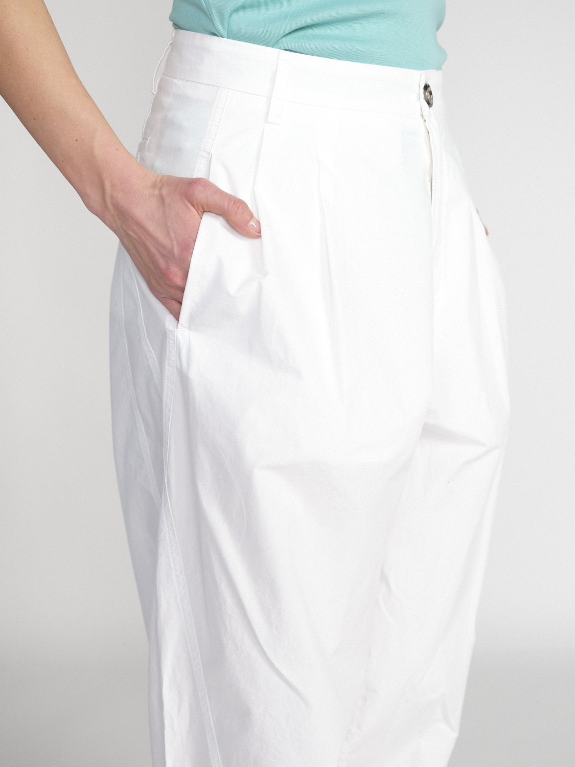 Darkpark Phebe – Oversized Baumwoll-Wide-Leg-Hose weiß S/M