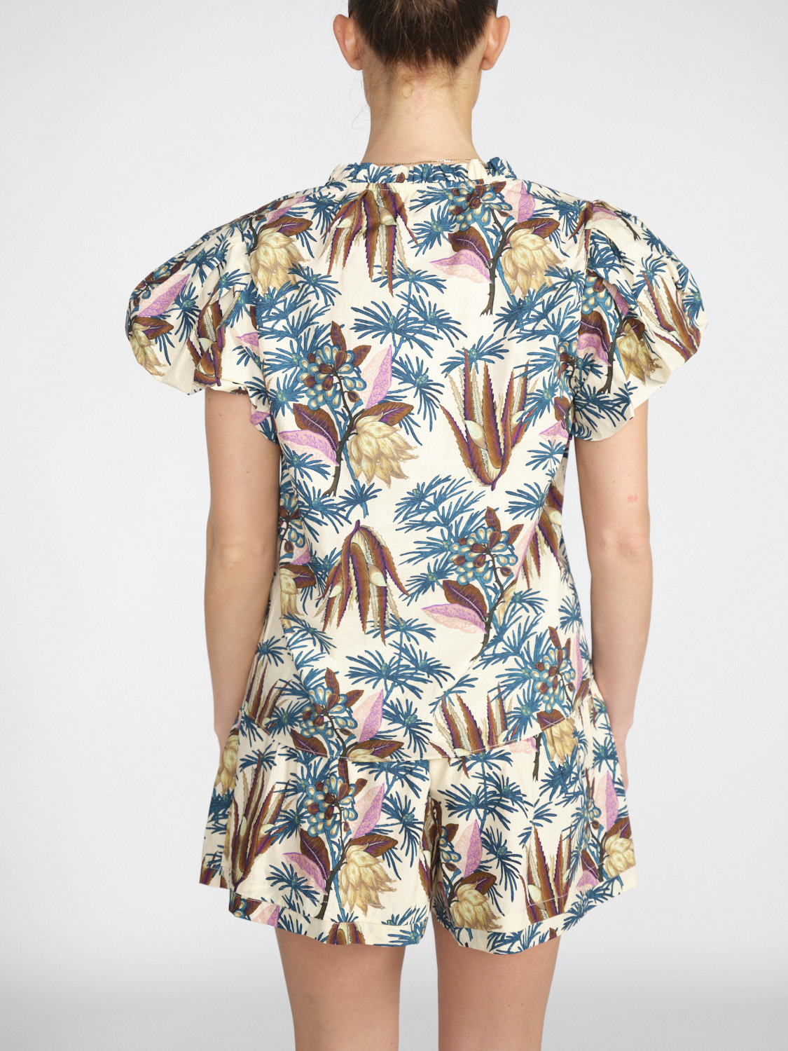 Ulla Johnson Kiara – Baumwoll-Popeline-Bluse mit floralem Print   multi 38