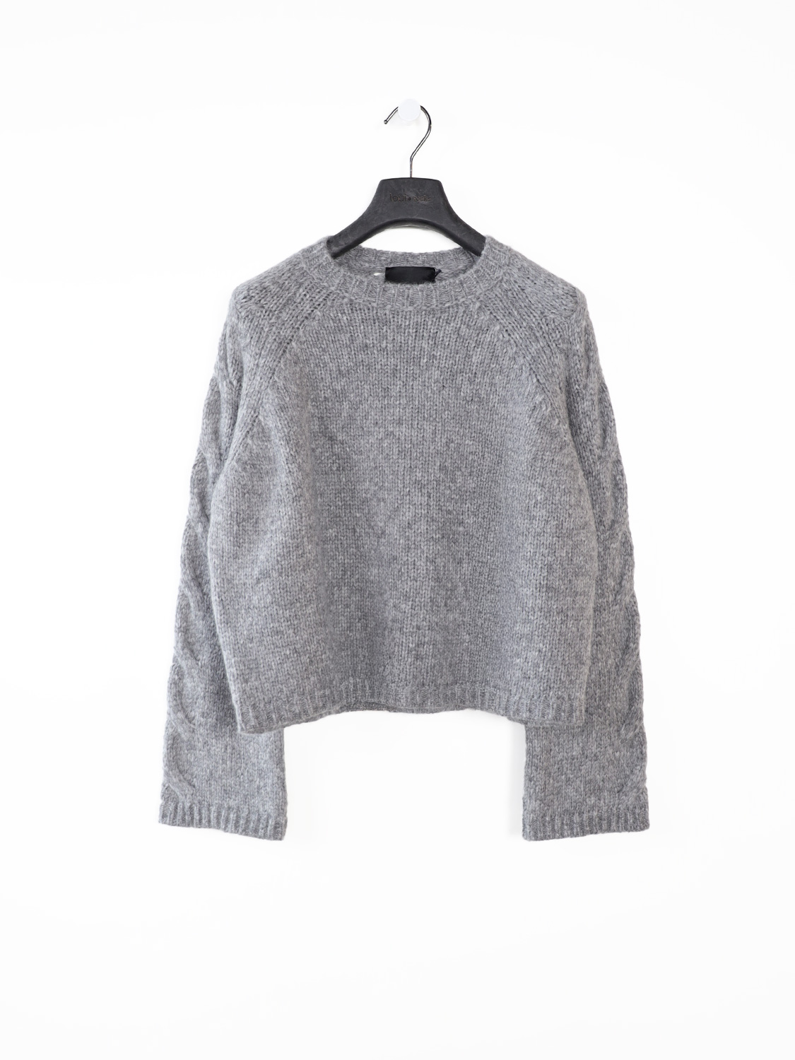 Roberto Collina Girocollo Treccia – Verkürzter Pullover  grau S