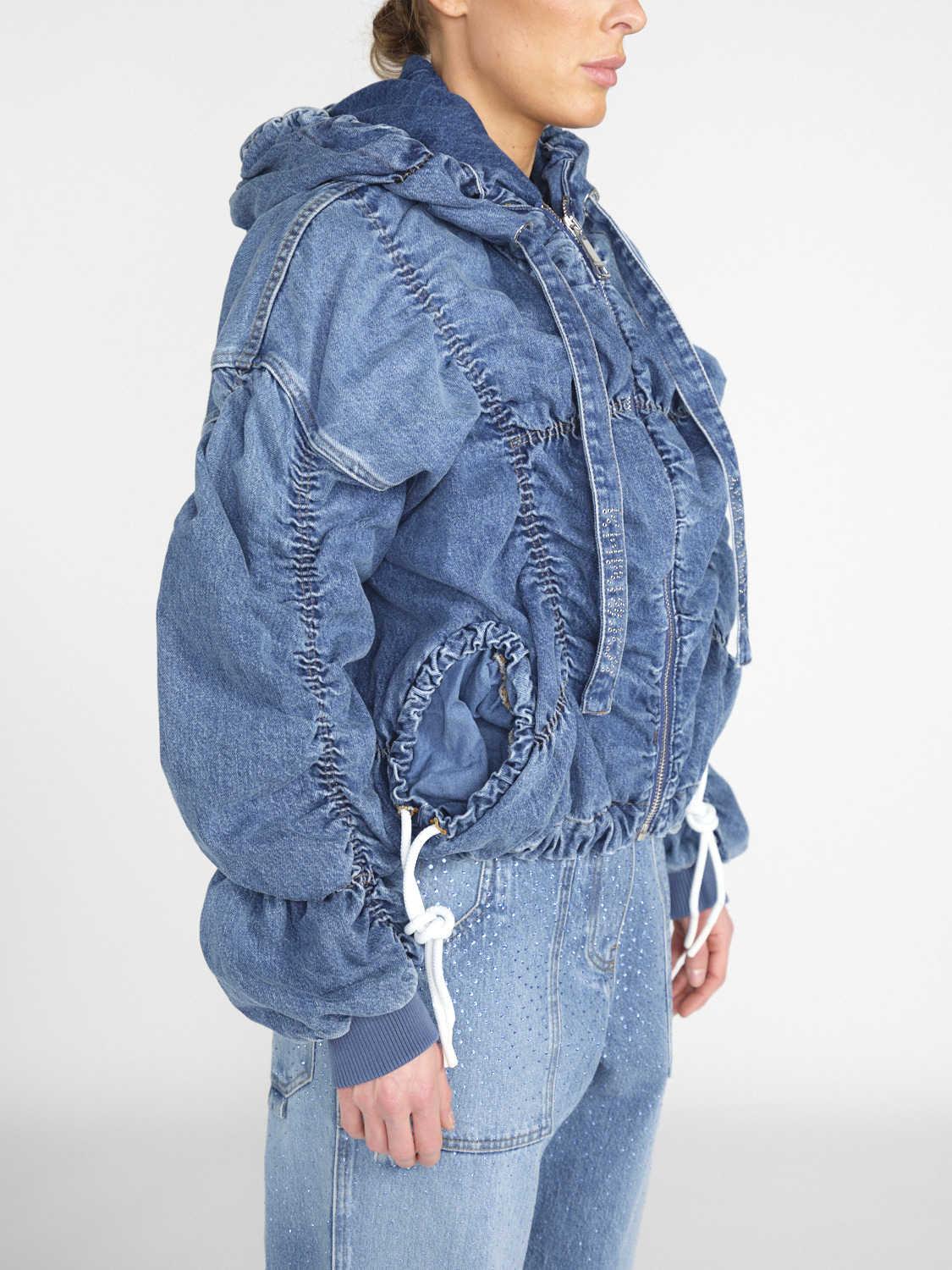 khrisjoy Khris Cloud - Denim jacket with ruffles   blue S/M