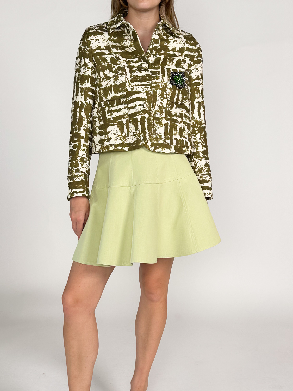 Odeeh Short jacket made of wool blend 36 green Odeeh Short jacket made of wool blend 36 green