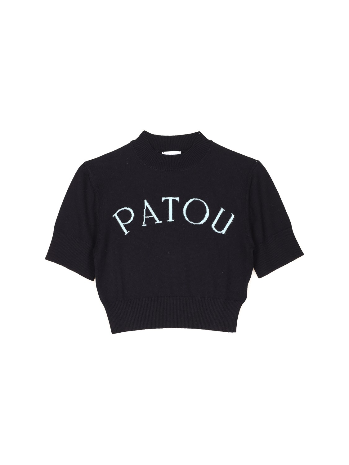 Patou Cropped Shirt with Label Print   black S