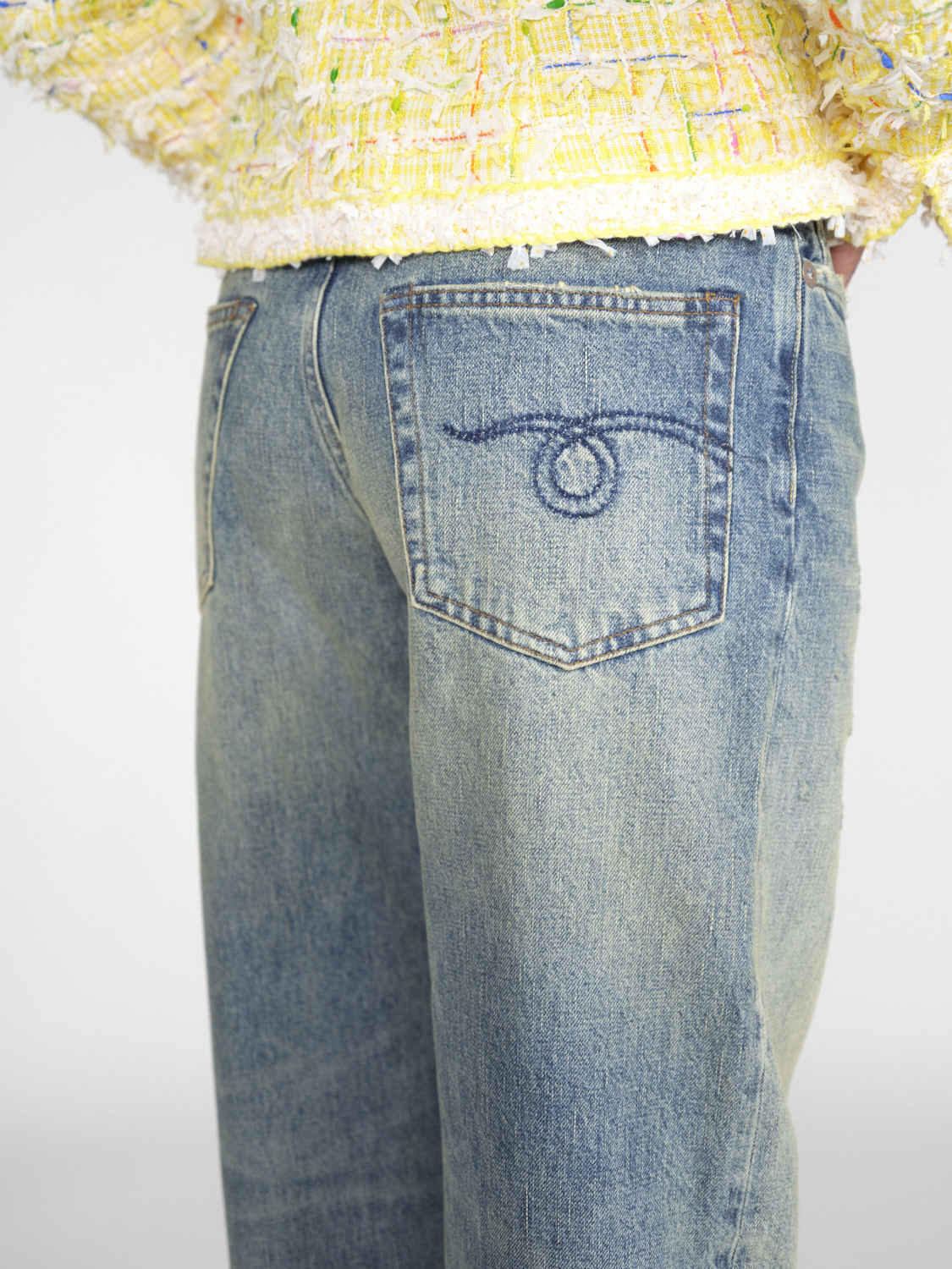 R13 Dárcy - Vintage boyfriend jeans with washed effects  blue 27