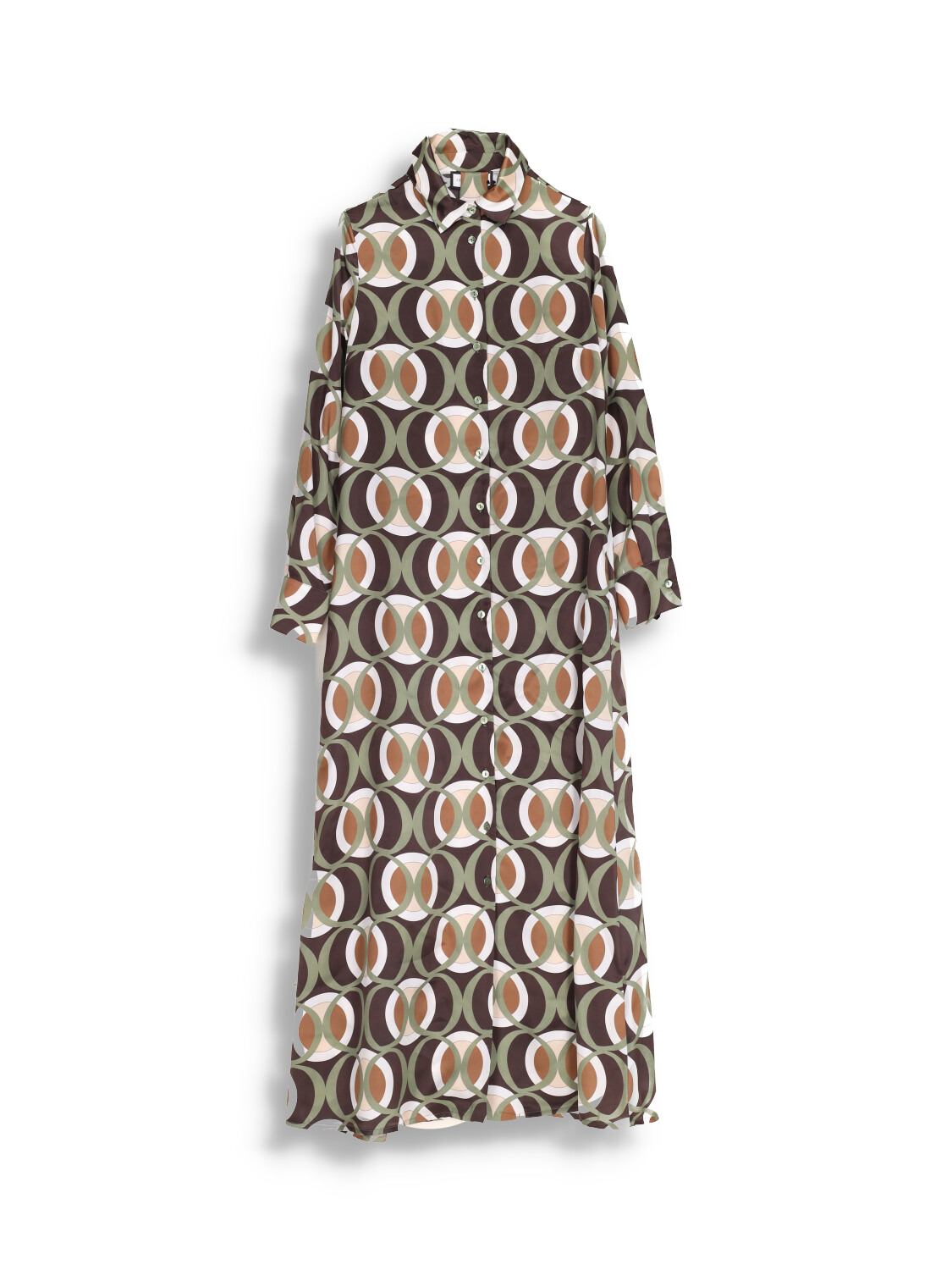 Silk graphic pattern midi dress