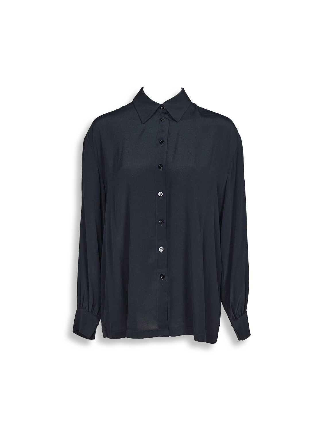 Long sleeve blouse with full-length button placket and Kent collar