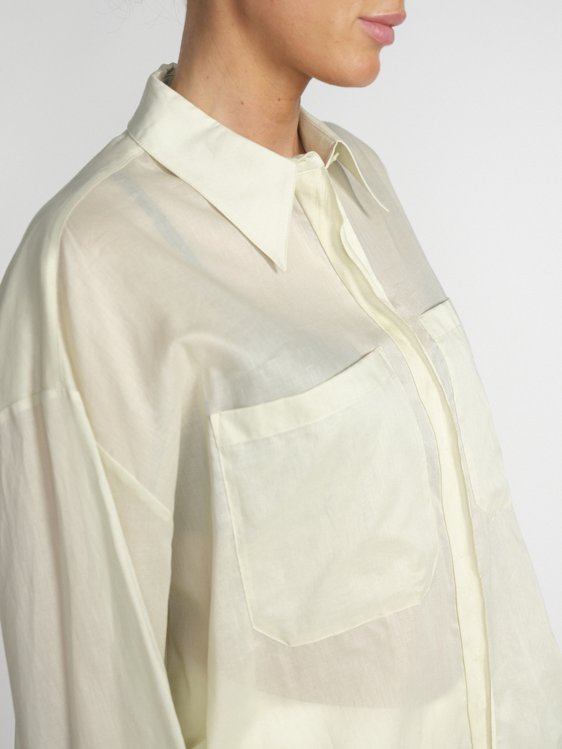 Dorothee Schumacher Fantasy - Slightly transparent blouse made of cotton  hellgrün XS