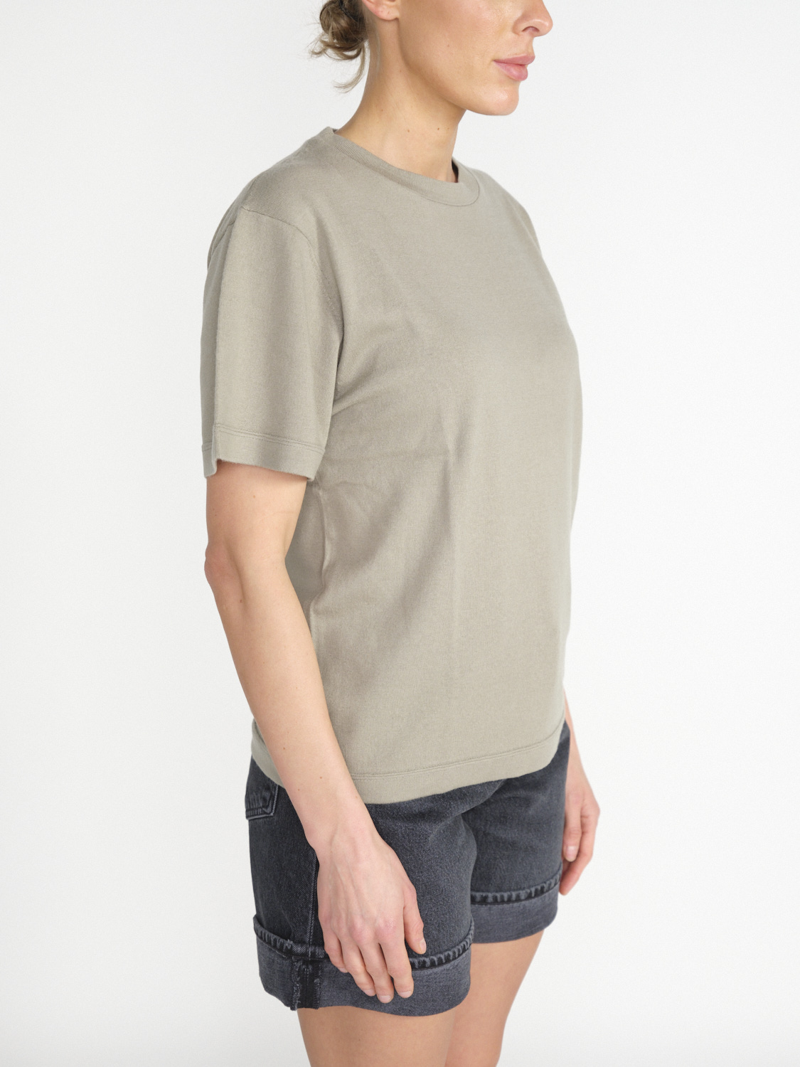 Extreme Cashmere n° 268 Cuba – weites T- Shirt aus Cashmere-Baumwollmischung hellgrün One Size