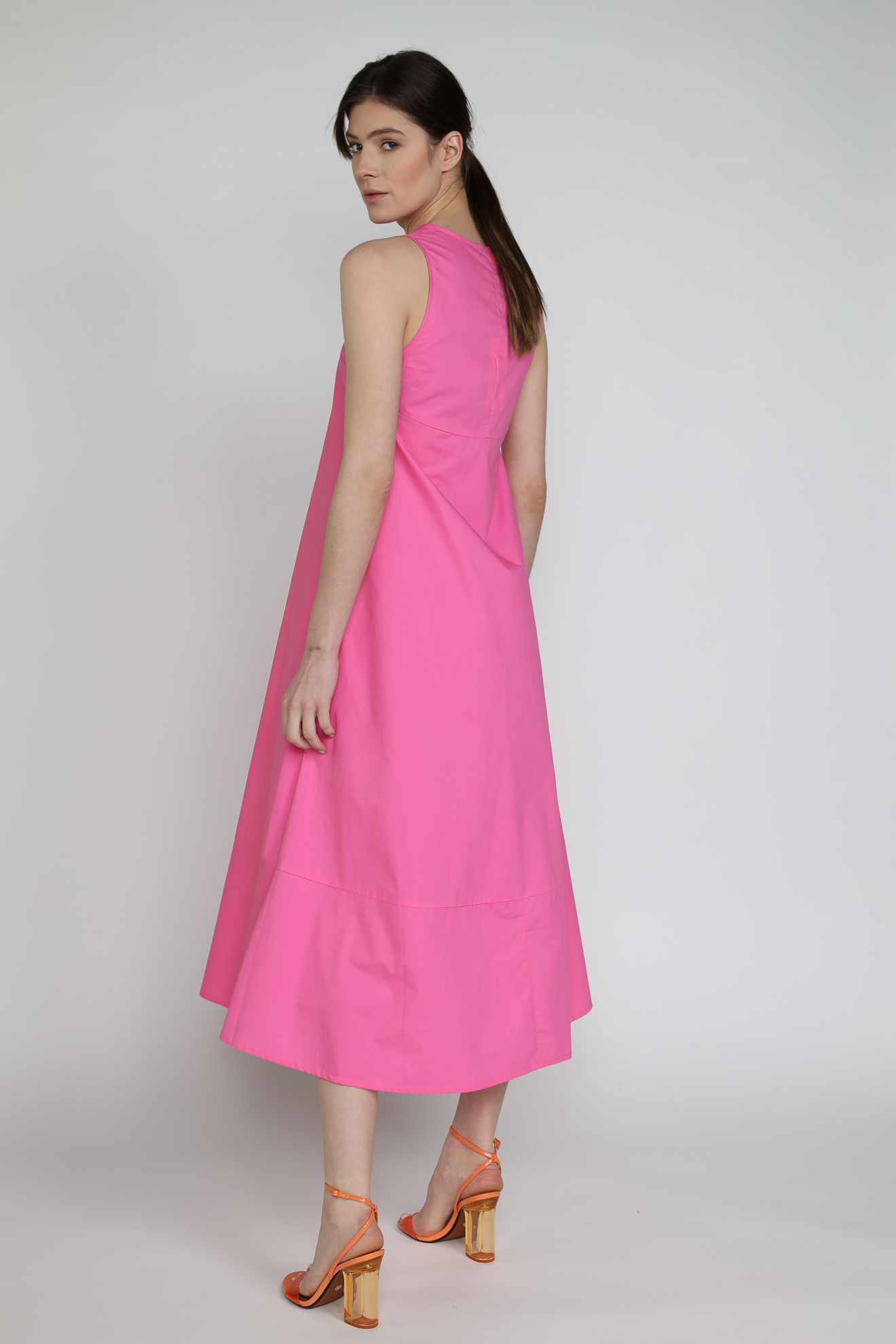 Roberto Collina Abito - maxi vestido acampanado de algodón blau L Roberto Collina Abito - maxi vestido acampanado de algodón blau L