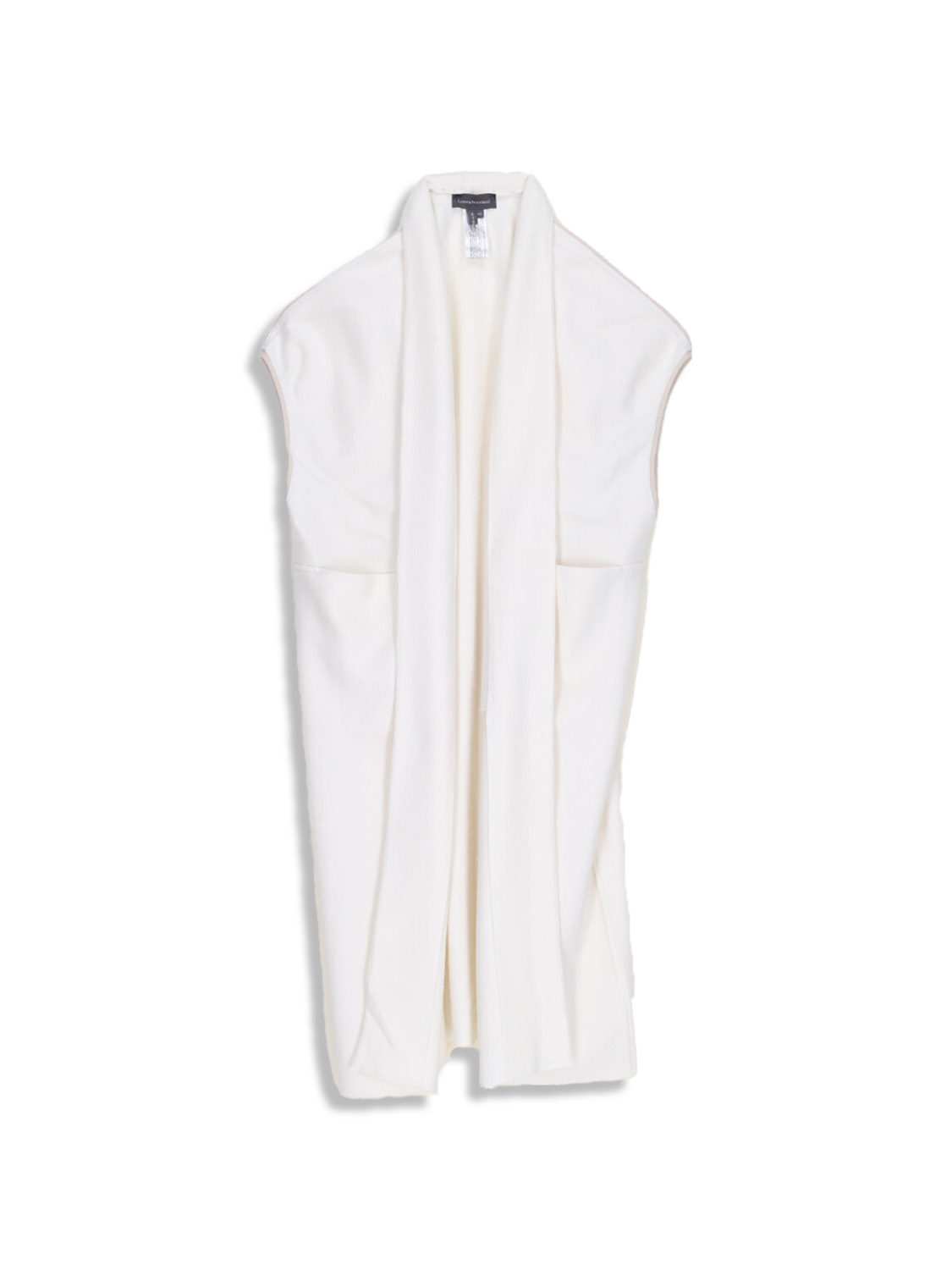 Knitted vest with large front pockets in virgin wool