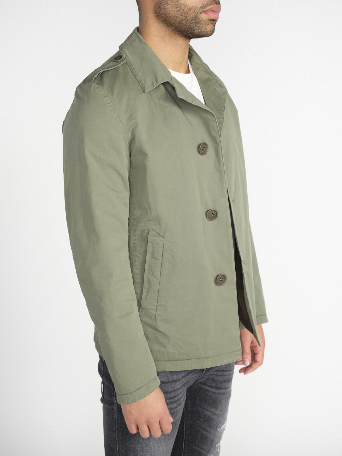 GMS 75 Kurzer Trenchcoat aus Baumwolle   khaki XL