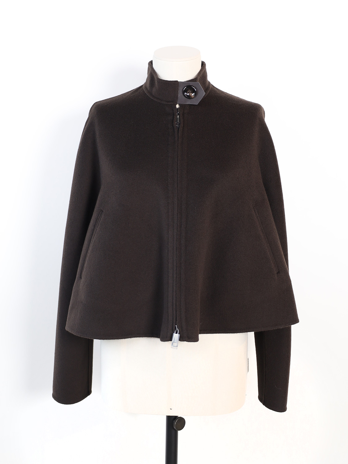 manzoni 24 Oversized Jacke aus Kaschmir-Woll-Mix  braun 34